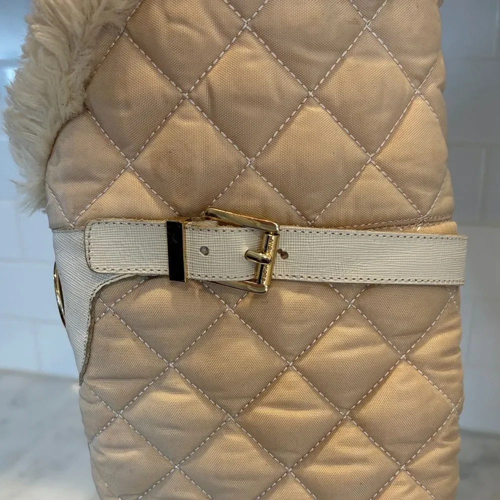 Michael Kors Boots Fulton Harness Quilted Tall Fur Lined Rainboots Winter Size 6